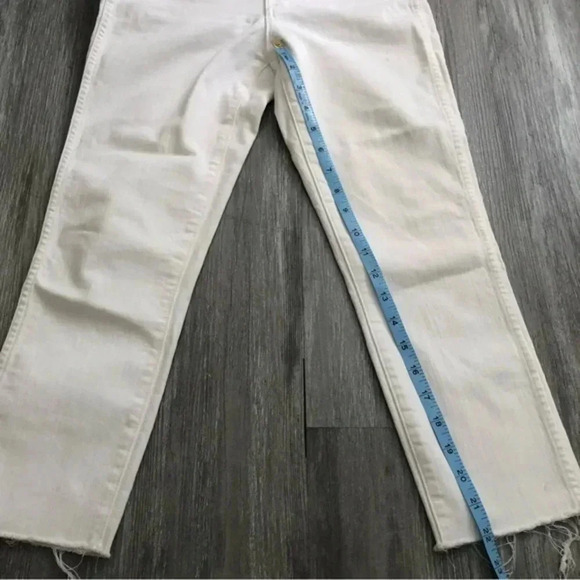 Madewell 10"High Rise Skinny Crop Jeans in Pure White Button Front Edition SZ 25 - Picture 11 of 13